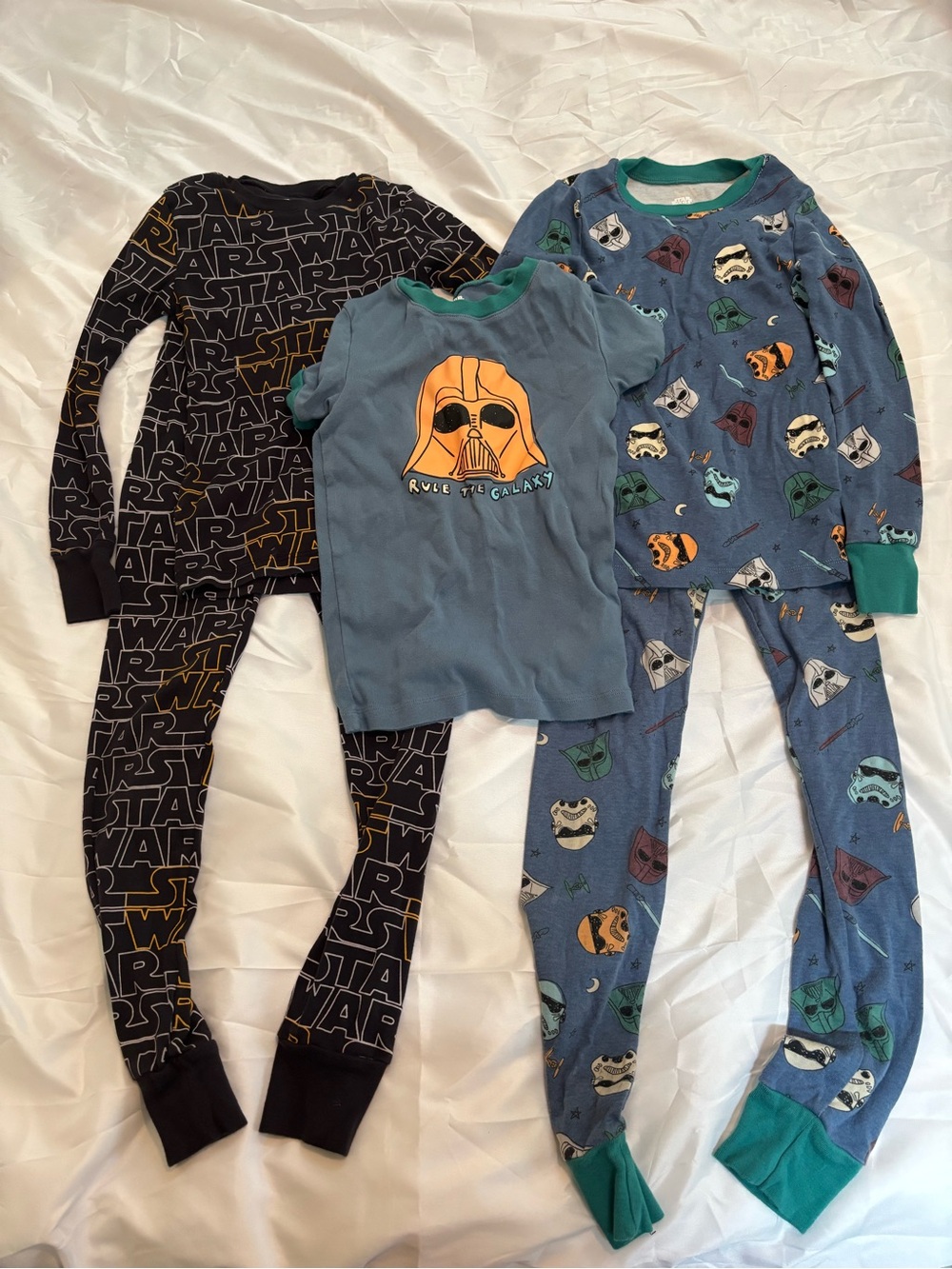Star Wars Kids Black and Blue Darth Vader & Helmet Footed One-Pieces boys 8